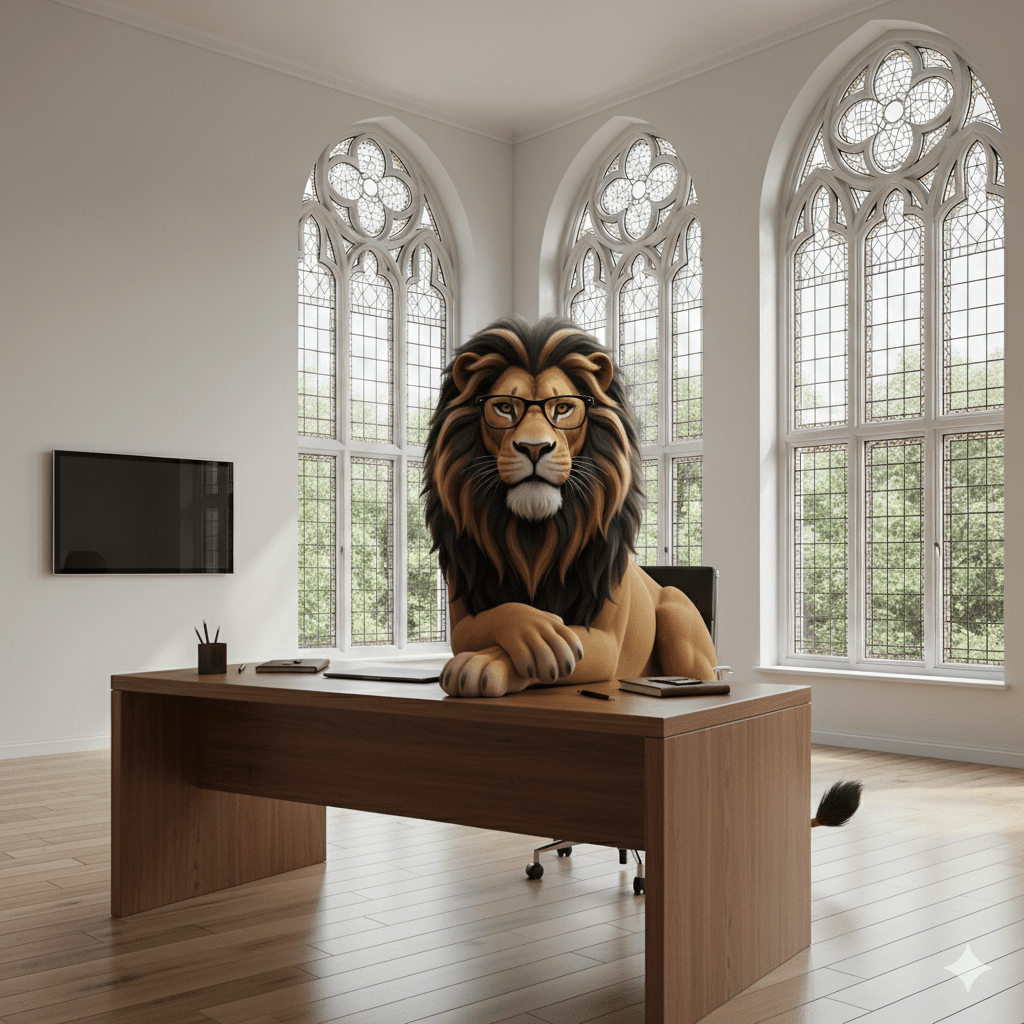 Lion at Podium-min