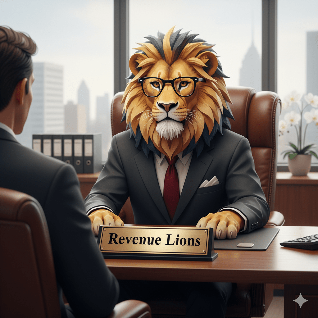 Revenue Lions Sitting at a Desk-min
